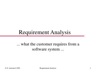 Requirement Analysis