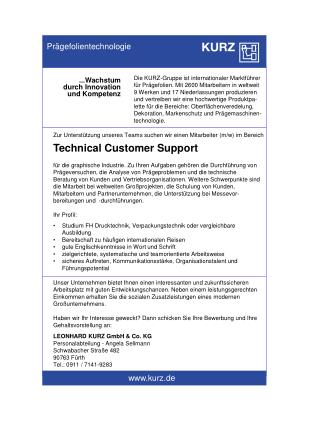 Technical Customer Support