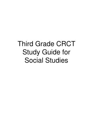 Third Grade CRCT Study Guide for Social Studies
