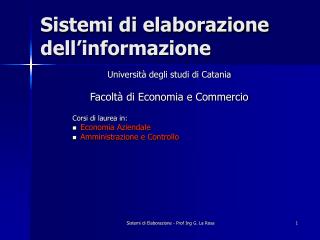 Sistemi di elaborazione dell’informazione