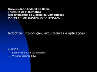 Universidade Federal da Bahia Instituto de Matemática