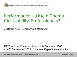 Performance – (k)ein Thema für Usability Professionals?