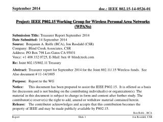 Project: IEEE P802.15 Working Group for Wireless Personal Area Networks (WPANs)
