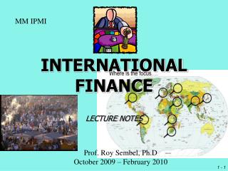 INTERNATIONAL FINANCE LECTURE NOTES