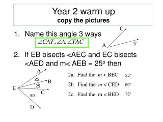 Year 2 warm up copy the pictures