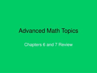 Advanced Math Topics