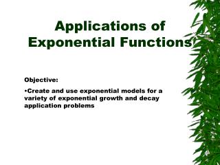 Applications of Exponential Functions