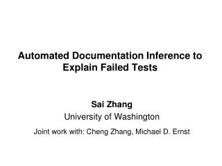 Automated Documentation Inference to Explain Failed Tests