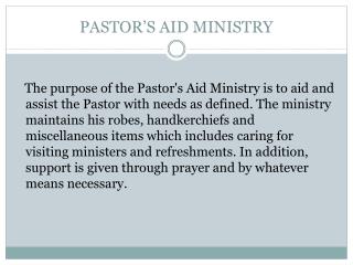 PASTOR’S AID MINISTRY