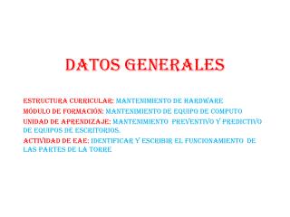 Datos generales