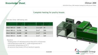 Complete heating for poultry houses