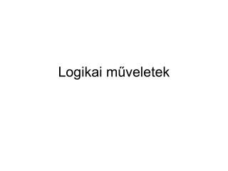 Logikai műveletek