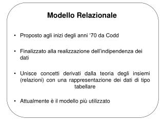 Modello Relazionale