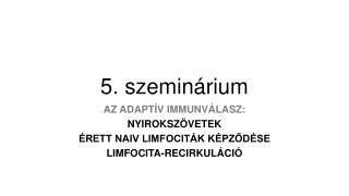 5. szeminárium