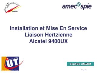 Installation et Mise En Service Liaison Hertzienne Alcatel 9400UX