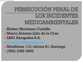 Kleber Monlezun Cunliffe Marco Antonio Lillo de la Cruz LMO Abogados S.A. lmoabogados.cl