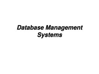 Database Management Systems