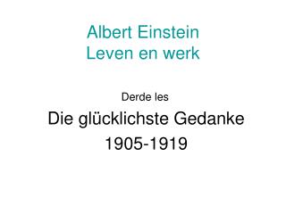 Albert Einstein Leven en werk