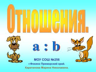 МОУ СОШ №256 г.Фокино Приморский край. Каратанова Марина Николаевна.