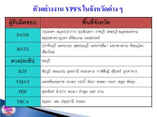 ตัวอย่างงาน YPFS ในจังหวัดต่าง ๆ