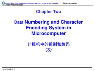 Chapter Two Data Numbering and Character Encoding System in Microcomputer 计算机中的数制和编码 （ 3 ）