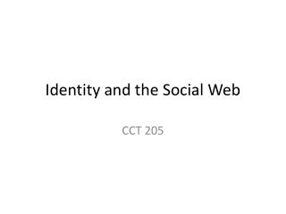 Identity and the Social Web