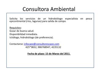 Consultora Ambiental