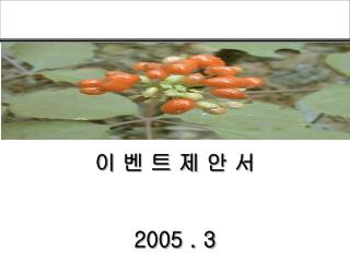 이 벤 트 제 안 서 2005 . 3