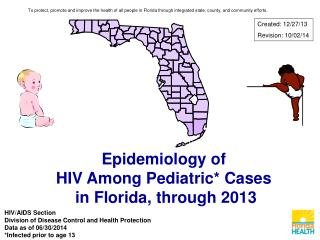 Epidemiology of HIV Among Pediatric* Cases in Florida, through 2013