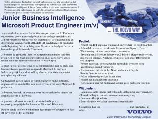 Junior Business Intelligence Microsoft Product Engineer (m/v)