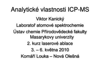 Analytické vlastnosti ICP-MS