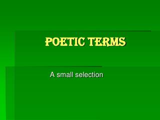 Poetic Terms