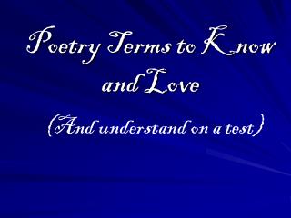 Poetry Terms to Know and Love