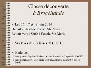 Classe découverte à Brocéliande