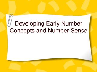 PPT - Developing Early Number Concepts and Number Sense PowerPoint ...