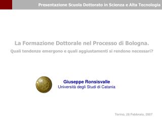 Presentazione Scuola Dottorato in Scienza e Alta Tecnologia