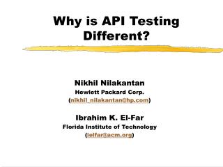 Why is API Testing Different?