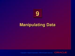 Manipulating Data