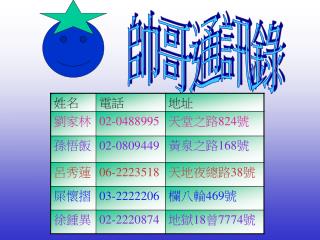 帥哥通訊錄