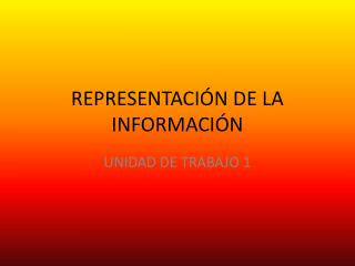 REPRESENTACIÓN DE LA INFORMACIÓN