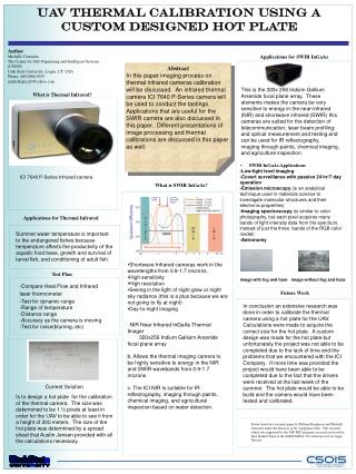 UAV Thermal calibration using a custom designed hot plate