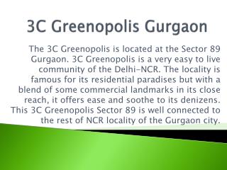 3C Greenopolis Gurgaon 9910007460 Sector 89 Floor Plan