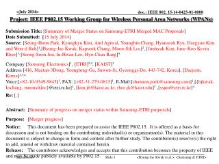 Project: IEEE P802.15 Working Group for Wireless Personal Area Networks (WPANs)