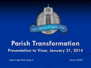 Parish Transformation Presentation to Vicar, January 21, 2014