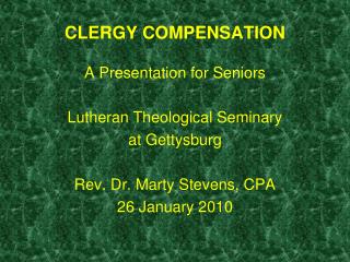CLERGY COMPENSATION