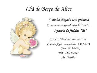 Chá de Berço da Alice