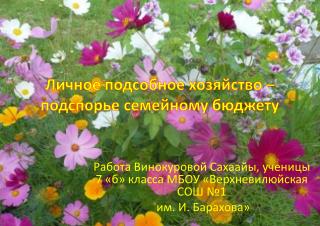 Личное подсобное хозяйство – подспорье семейному бюджету