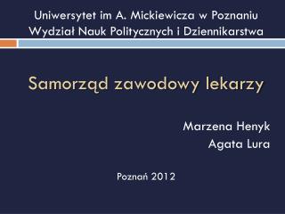 Uniwersytet im A. Mickiewicza w Poznaniu Wydział Nauk Politycznych i Dziennikarstwa