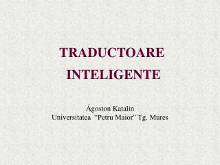TRADUCTOARE INTELIGENTE