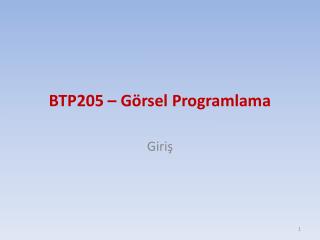 B TP205 – Görsel Programlama